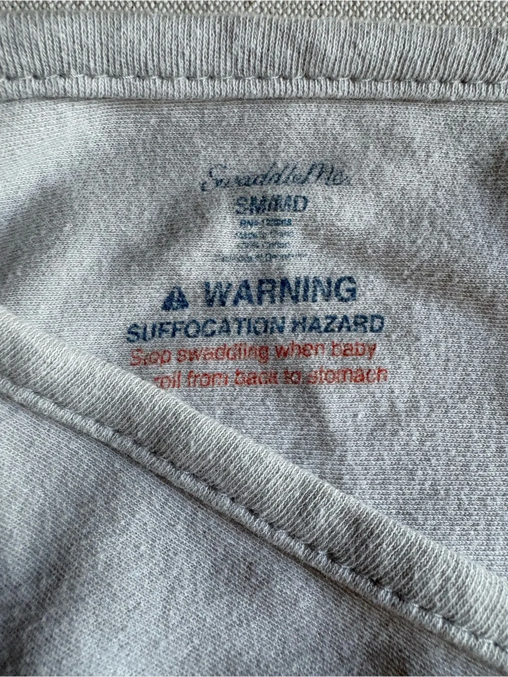Swaddle Me - Gender Neutral Gray Baby Swaddle Sack - Soft 100% Cotton